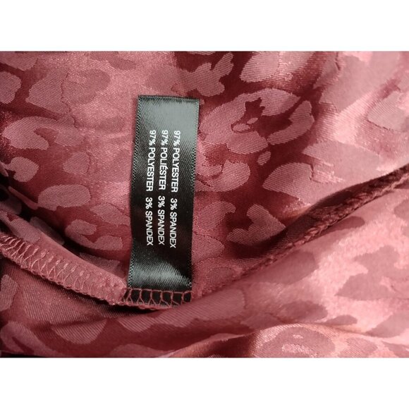 BCBG Max Azria Women's Burgundy Leopard Print Satin Pajama Pants (Medium) - Picture 4 of 8